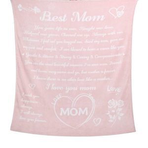 Mothers Day Mom Throw Blanket Fleece Pink 65x55 inches